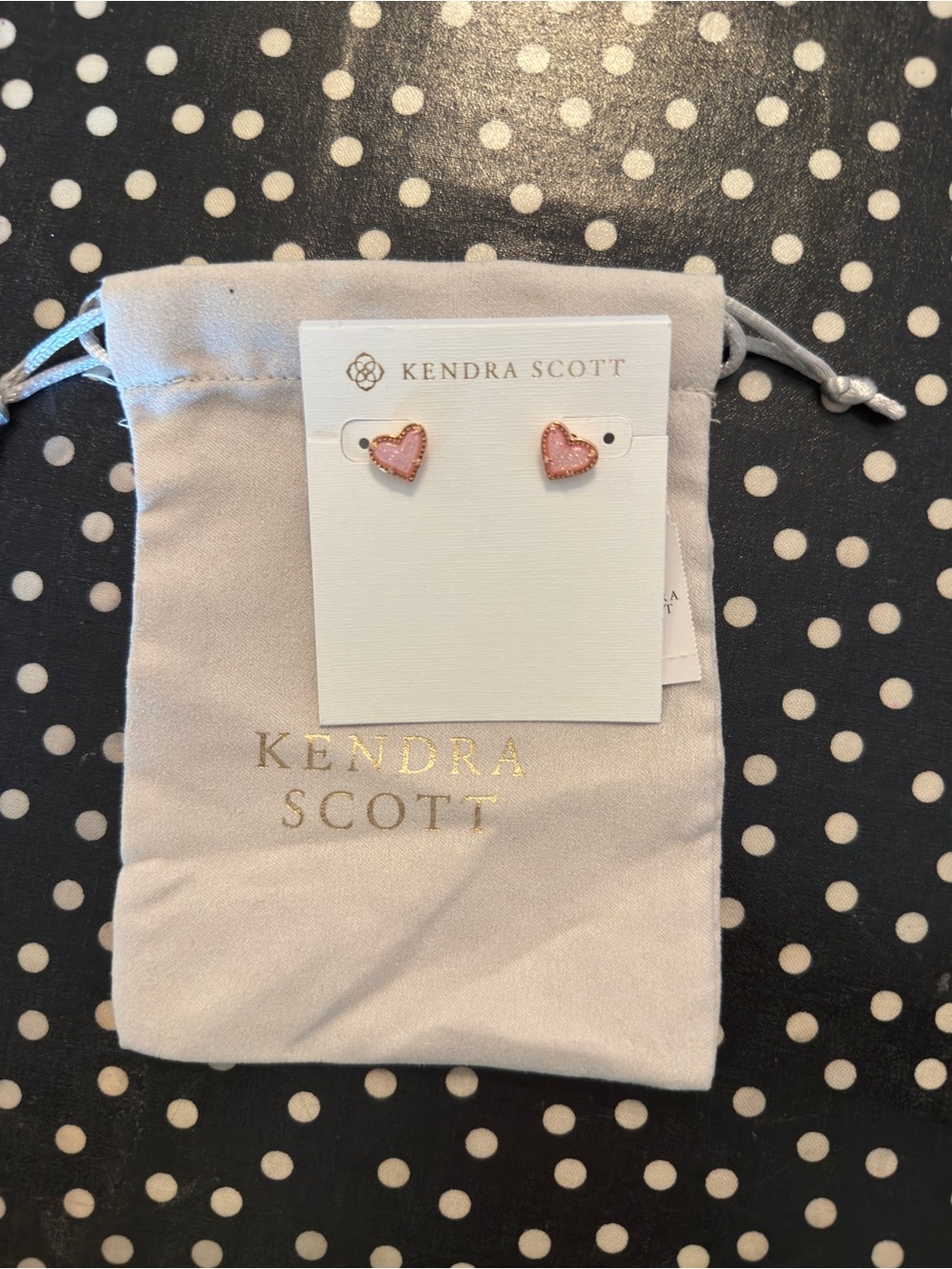 Kendra Scott Ari Heart Drusy Pink Stud Earrings